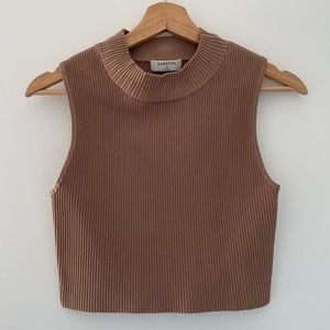 Aritzia - Babaton - Sculpt Knit - Mockneck tank - Size XS - Taupe